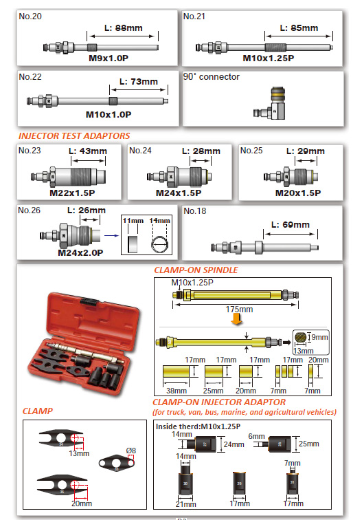 37PCS Diesel Compression Tester